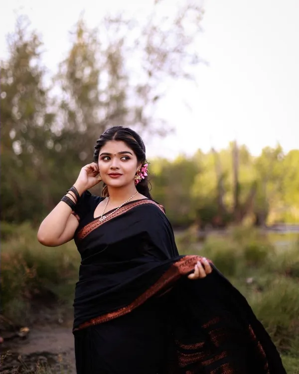 BLACK_PURE_COTTON_SAREE